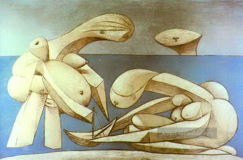 Badegäste mit spielzeugboot 1937 Kubismus Pablo Picasso Ölgemälde